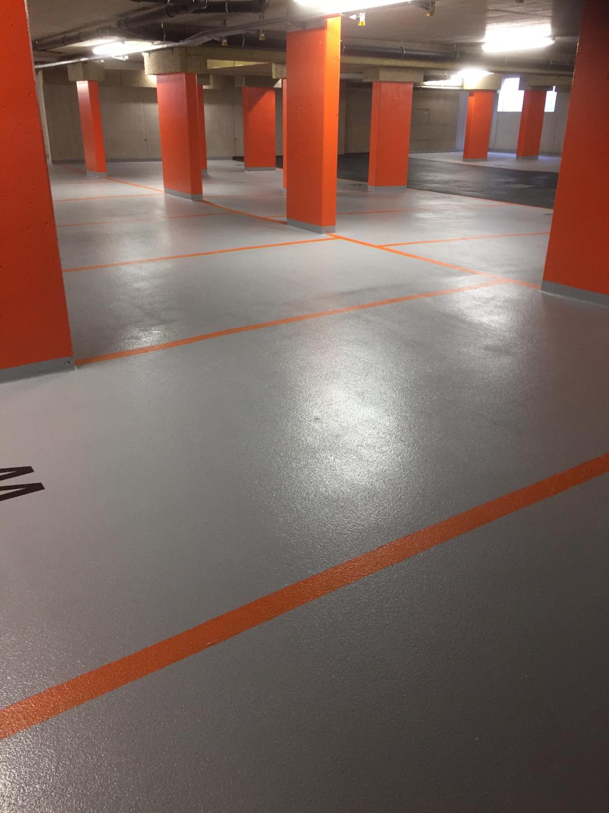 Epoxy Apoten Beispiel an einem Garagenboden