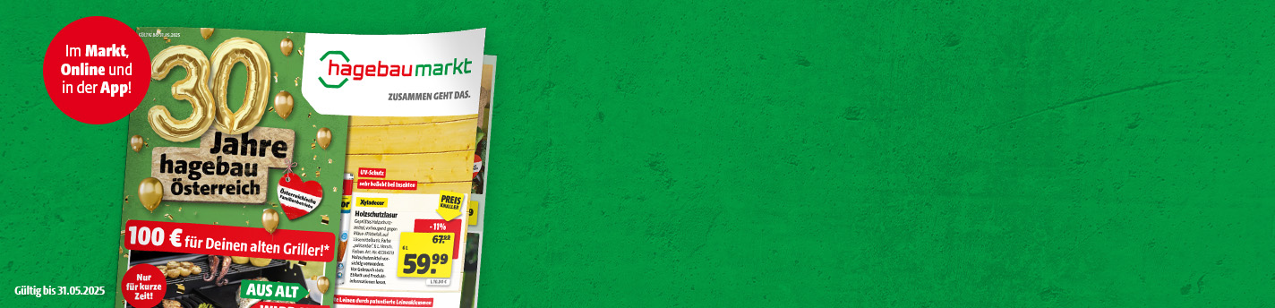 Banner mit der Jubiläumsbeilage der Hagebau