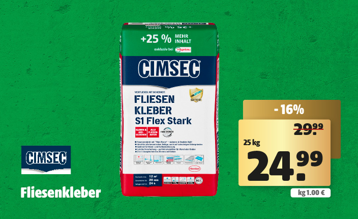 Fliesenkleber Angebot, 24,99€