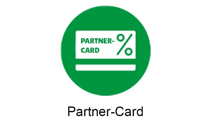 Skizzierte Partner-Card auf grünen Hintergrund