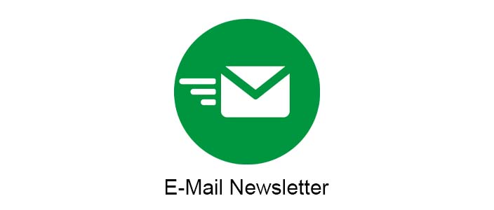 Skizziertes E-Mail-Symbol auf grünen Hintergrund