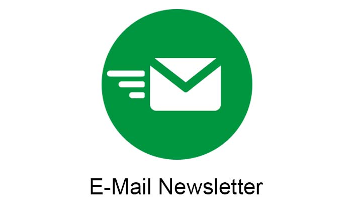 Skizziertes E-Mail-Symbol auf grünen Hintergrund