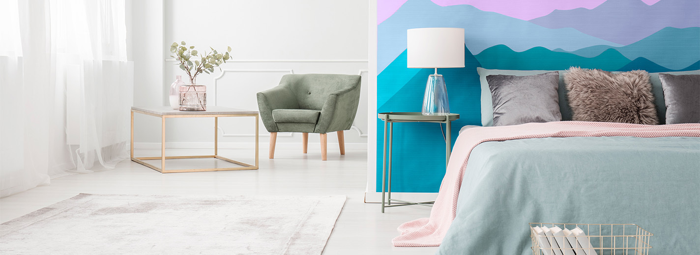 Schlafzimmer im KidultZ-Look Berge Schlafzimmer mit Wand im KidultZ-Look Berge