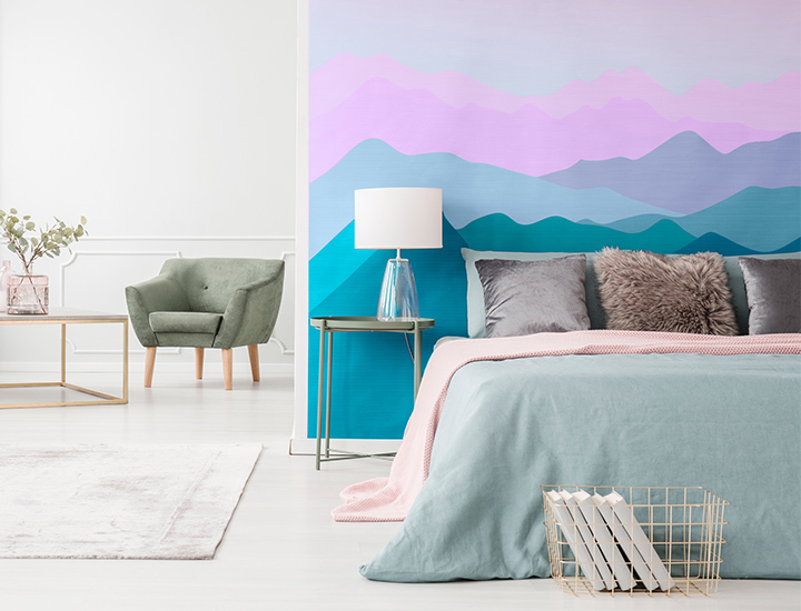 Schlafzimmer im KidultZ-Look Berge Schlafzimmer mit Wand im KidultZ-Look Berge