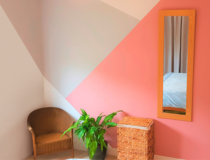Schlafzimmer im KidultZ-Look Geometrisch Schlafzimmer mit Wand im KidultZ-Look Geometrisch