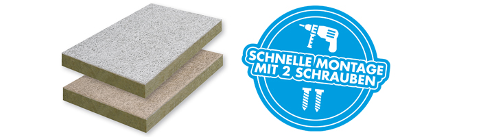 Produktbild mit Info schnelle Montage mit 2 Schrauben