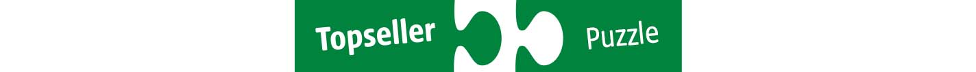 zwei grüne ineinander passende grüne Puzzlestücke, auf denen jeweils in weiß „Topseller“ und „Puzzle“ steht