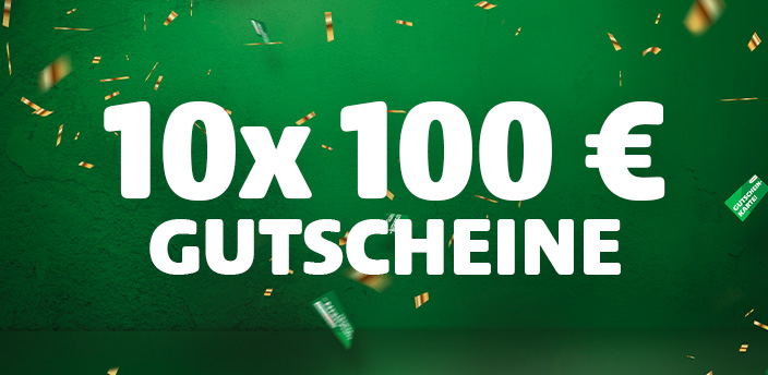 10 mal 100 € Gutschein gewinnen