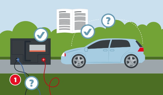 Alte Autobatterie lokalisieren