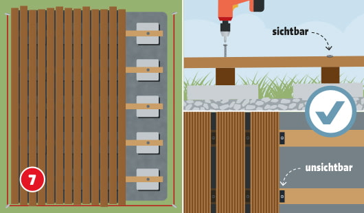 Holzterrasse bauen Schritt 7