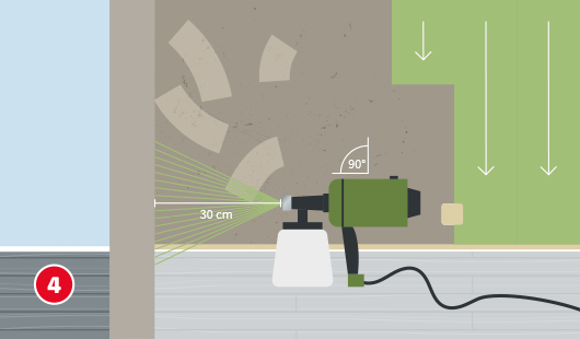 Wandfarbe sprühen Schritt 4