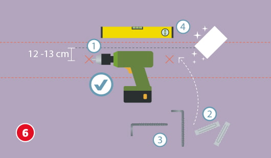 Wandspiegel aufhängen Schritt 6