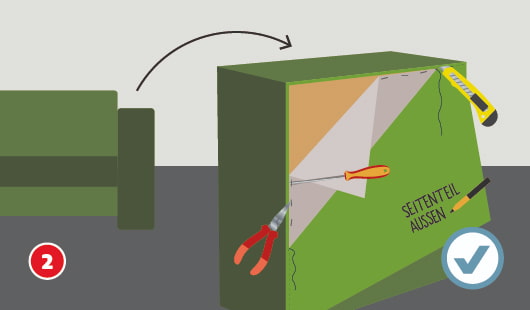 Sofa neu beziehen Anleitung Schritt 2