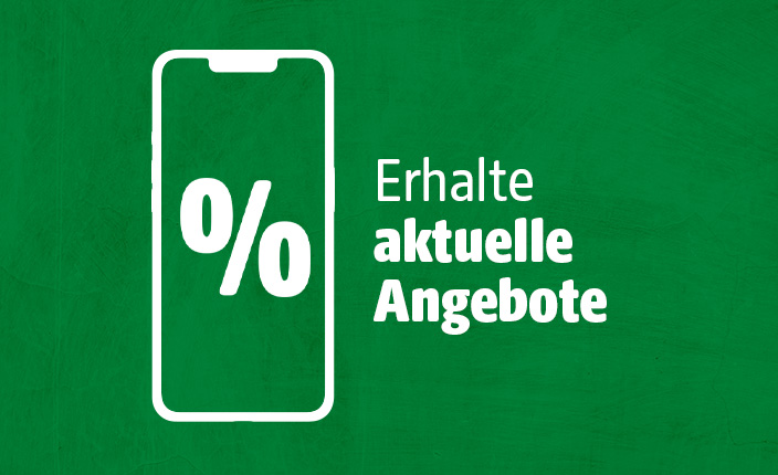 Smartphone Icon mit Prozentzeichen und aktuellen Angeboten
